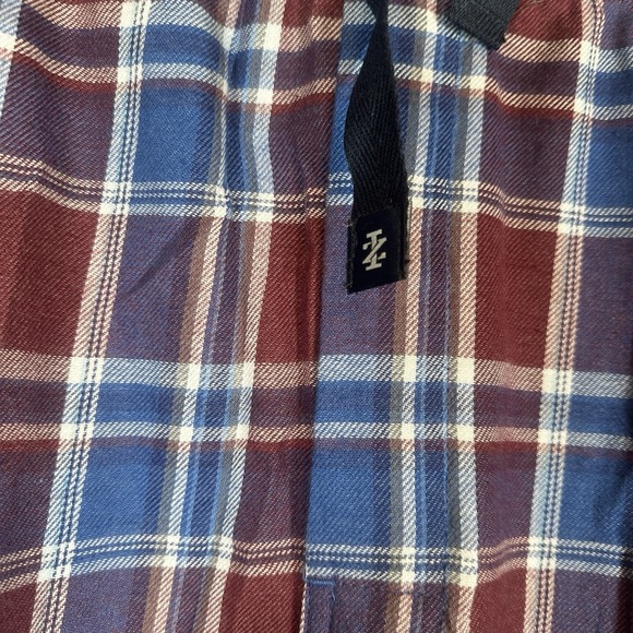 IZOD Mens Pajama Pants XXL Dark Red Blue Plaid Sleepwear KNOIZ8012WHF601 NWT - Picture 2 of 8